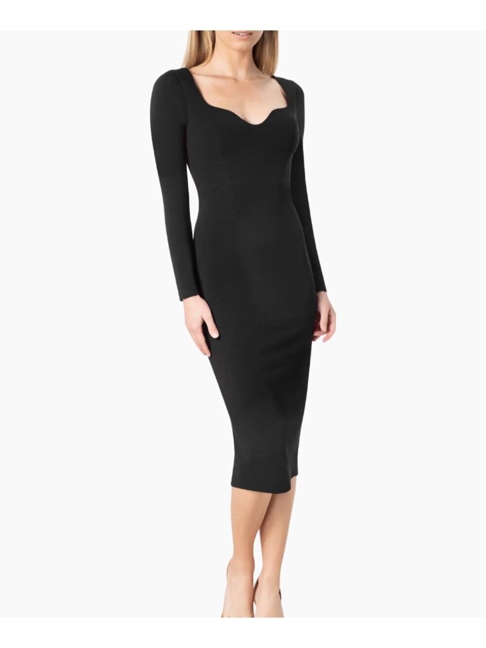 V-30. Dress The Population Sonia Fitted Midi Dress Black
